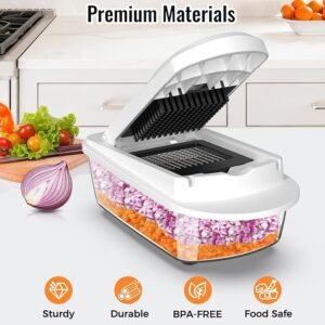 8 Blade All-in-1 Vegetable Chopper Mandoline Slicer with Container-3